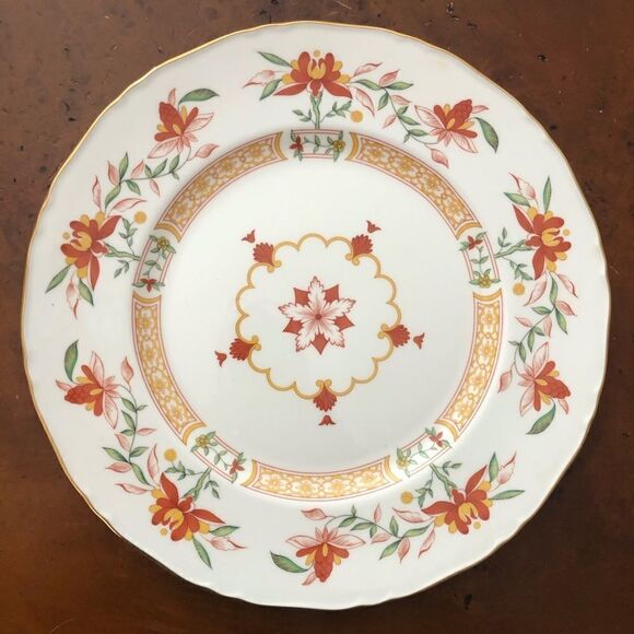 Worcester chamberlain orange floral dinner plate - Picture 1 of 3